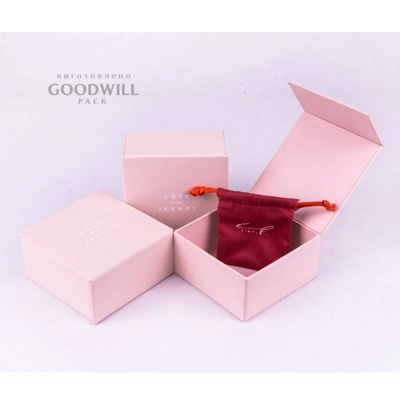 Коробка из переплетного картона для ювелирных украшений с печатью