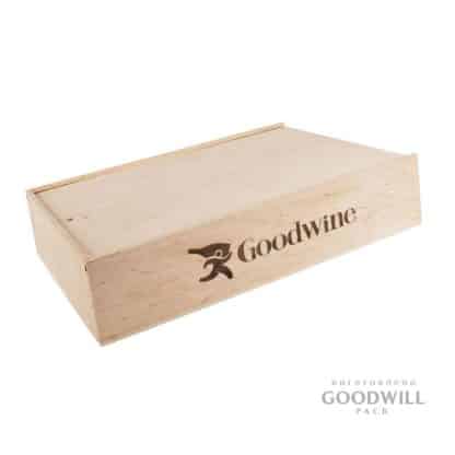 Коробка з дерева подарункова для вина фотографія