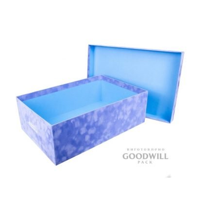 Коробка зовні дизайнерський папір голубий фото
