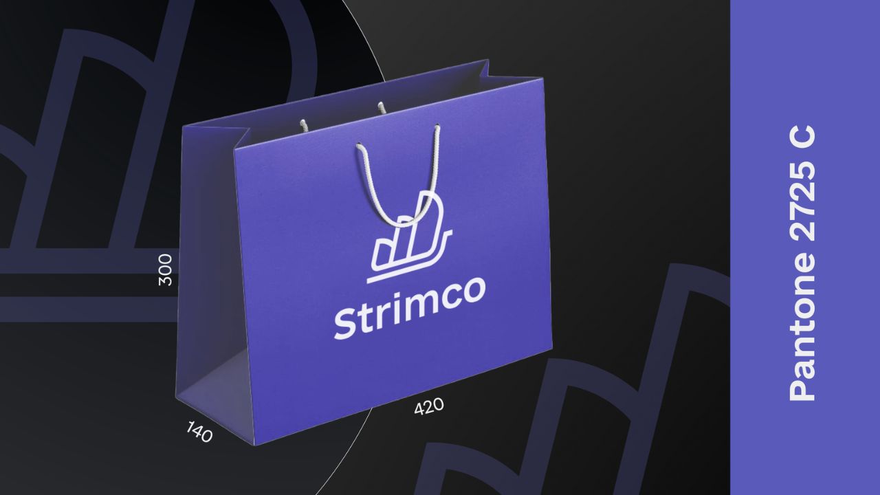 Пакет фирменный с логотипом изготовленный на заказ “Strimko” фотография